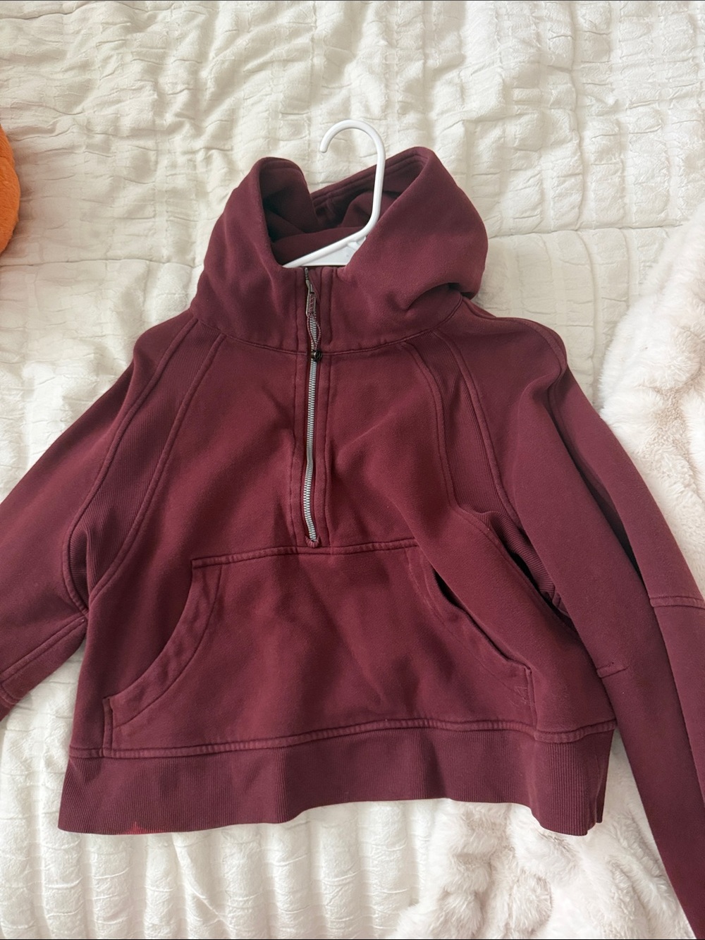 SIZE 4 lululemon athletica Women's Half-Zip Neck Sweater Hoodie in Burgundy